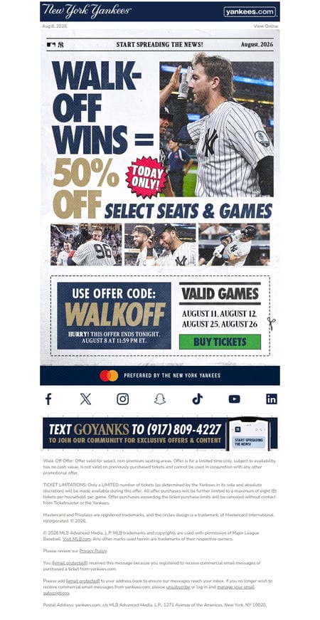 邮件模板创意 Yankee Stadium Ticket Office 31