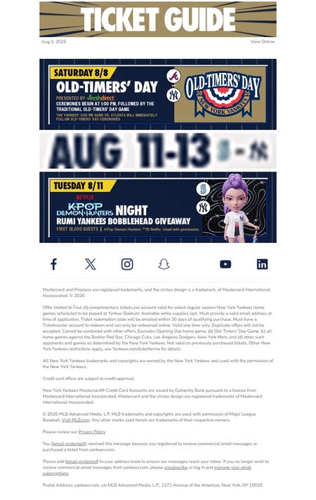 邮件模板创意 Yankees Ticket Guide 9