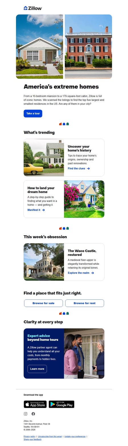 邮件模板创意 Zillow 180