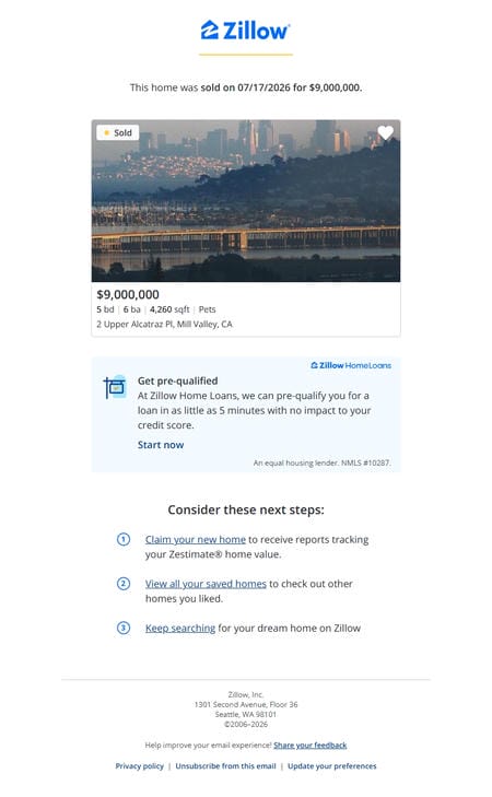 邮件模板创意 Zillow 182