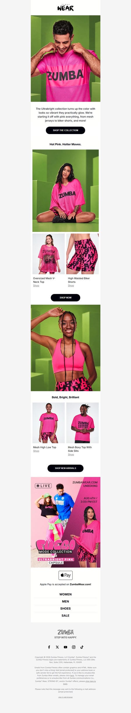 邮件模板创意 Zumba Wear 54