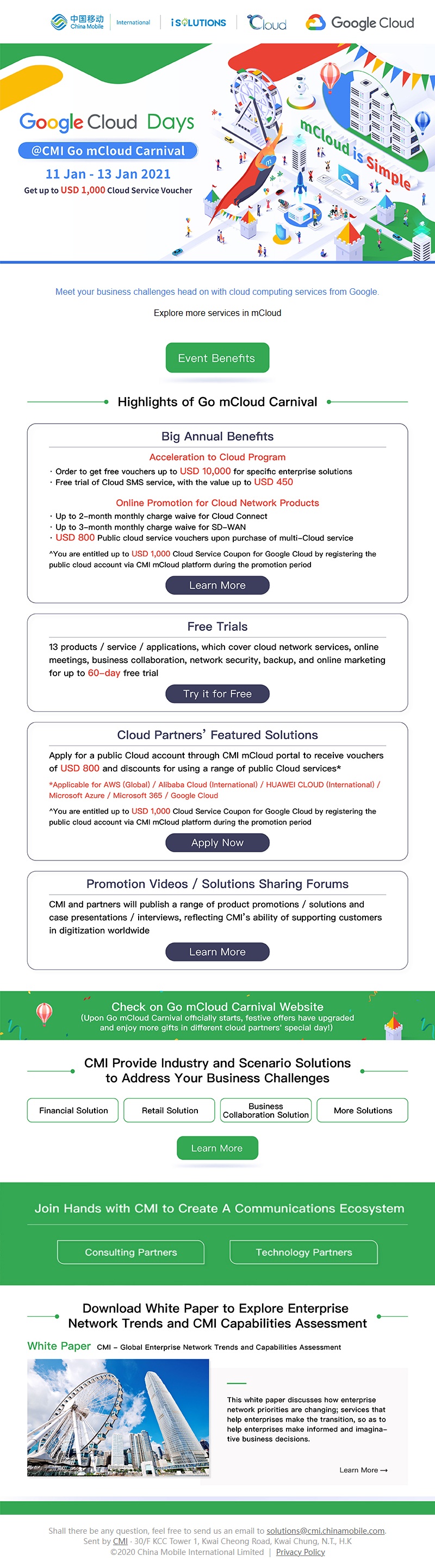 CMI mCloud 微软云（Google）推广（英文）