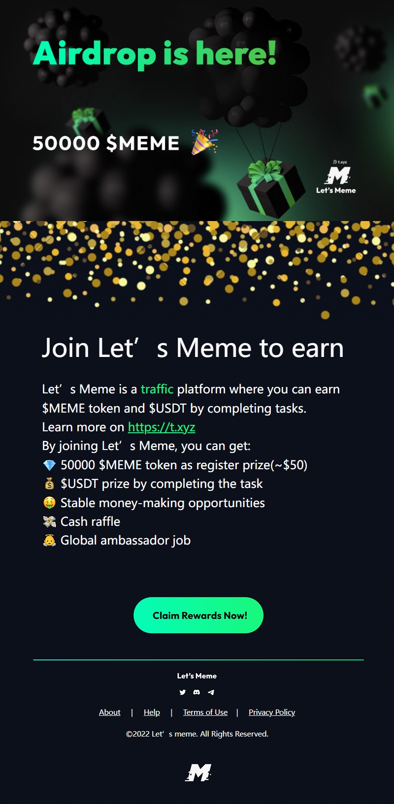 Let's Meme 流量任务赚币平台宣发